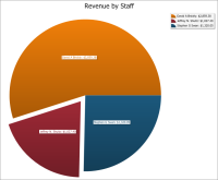 revenue by staff pie chart customized