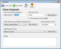 enter expense