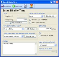 enter time