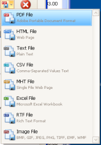 Supported file formats for exporting (click for larger image)